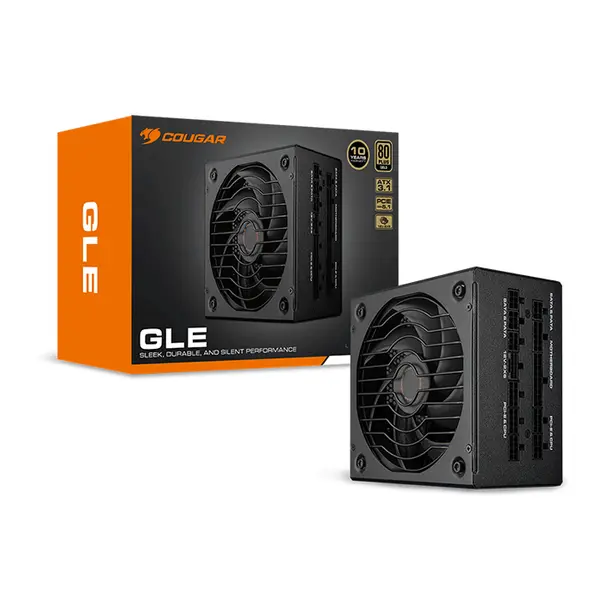 COUGAR GLE 1000W Power Supply, 80 PLUS Gold Certified Efficiency, Fully Modular Design, ATX 3.0 PCIe 5.0 Ready, High-Performance Gaming PSU