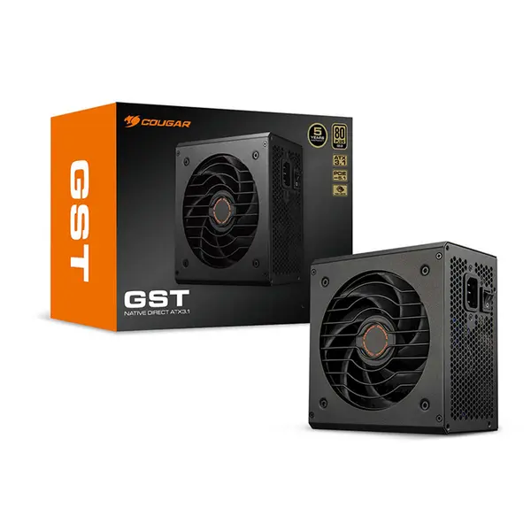 COUGAR GST 850W Power Supply, 80 PLUS Gold Certified Efficiency, Stable Power Delivery Design, High-Efficiency ATX Gaming PSU