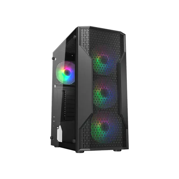 COUGAR MX110 Compact ATX Mid-Tower Gaming Case, High-Airflow Compact Chassis Design, Tempered Glass Side Panel, Gaming and Performance PC Case