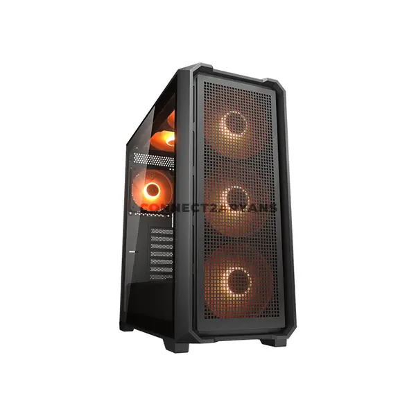 COUGAR MX600 AIR PRO Black Full Tower PC Case with Panoramic Tempered Glass, 4×140mm ARGB PWM Fans, USB 3.2 Gen 2 Type-C, Vertical GPU Support, E-ATX Motherboard Support, 420mm Radiator Support