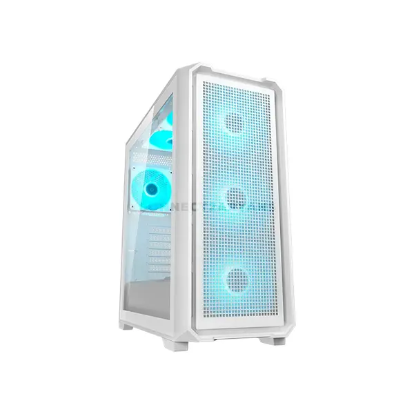 COUGAR MX600 AIR PRO White Full Tower PC Case with Panoramic Tempered Glass, 4×140mm ARGB PWM Fans, USB 3.2 Gen 2 Type-C, Vertical GPU Support, E-ATX Motherboard Support, 420mm Radiator Support