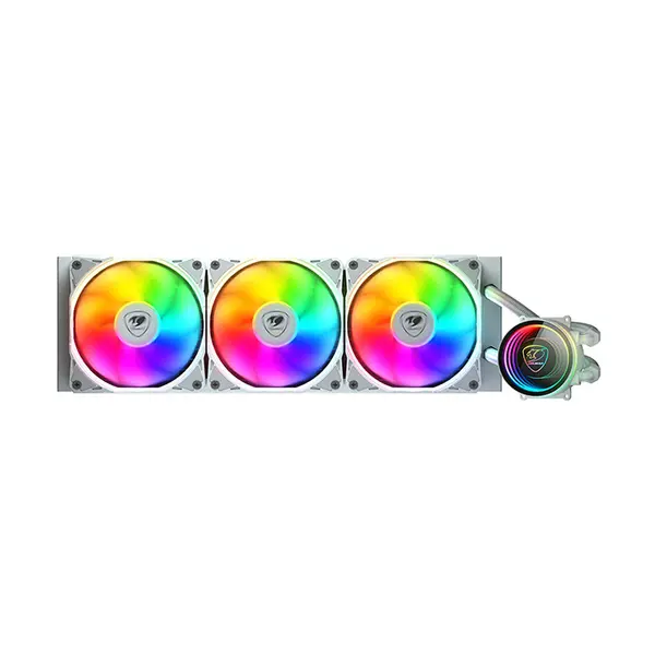 COUGAR Poseidon Elite 360 Liquid CPU Cooler White Edition, 360mm AIO Cooling System, Triple High-Performance Fans, Premium Liquid Cooling Solution for Gaming PCs
