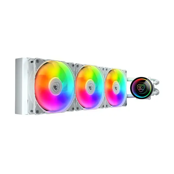 COUGAR Poseidon Elite 360 Liquid CPU Cooler White Edition, 360mm AIO Cooling System, Triple High-Performance Fans, Premium Liquid Cooling Solution for Gaming PCs