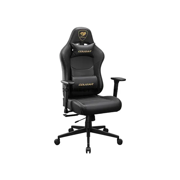 COUGAR PRYME Gold Ergonomic Gaming Chair with Premium PVC Leather, Adjustable Seat Depth, 3D Adjustable Armrests, Adjustable Headrest & Lumbar Support, Class 4 Gas Lift