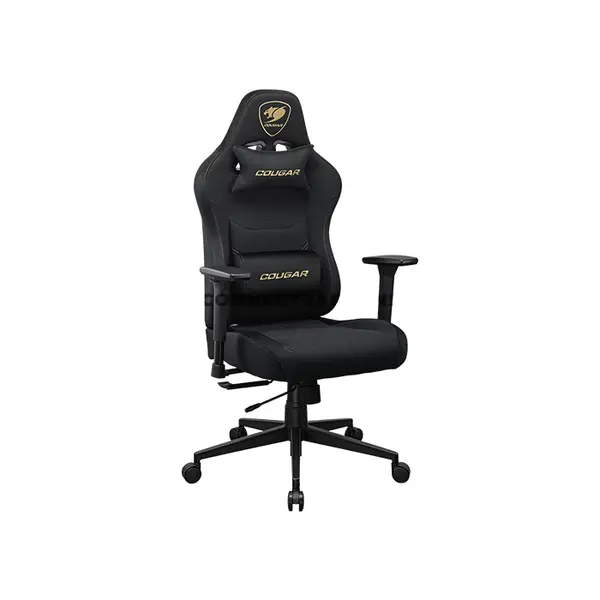 COUGAR PRYME Gold F Ergonomic Gaming Chair with Imitation Linen Upholstery, Adjustable Seat Depth, 3D Adjustable Armrests, Adjustable Headrest & Lumbar Support, Class 4 Gas Lift