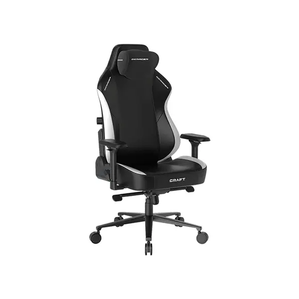 DXRacer CRAFT Series Extra Large Gaming Chair Black White Edition, Premium Ergonomic Design, Adjustable Comfort Features, High-Density Foam Support, Professional Gaming and Office Chair