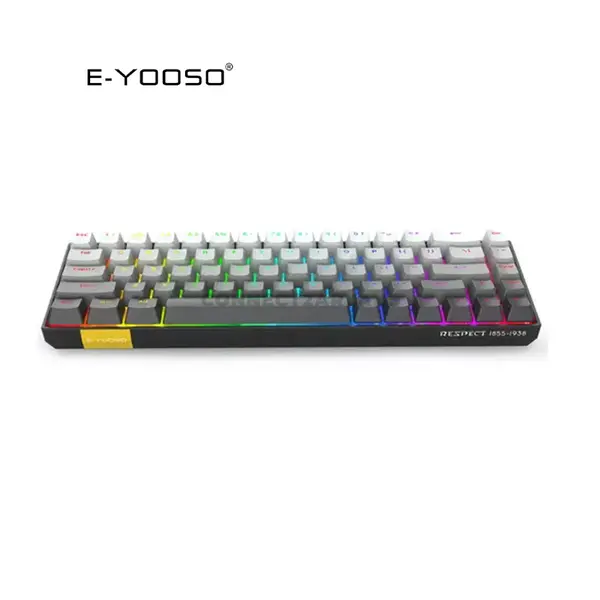 E-YOOSO HZ-68 Magnetic Gaming Keyboard Gradient Gray, Pink Magnetic Switches, 68-Key Compact Layout, Hall Effect Technology, RGB Backlighting, Gaming Keyboard
