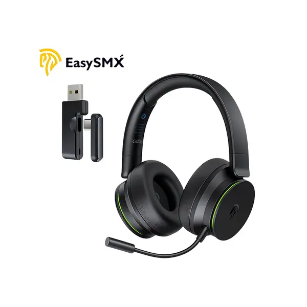 EasySMX E01 Multi-Mode Wireless Gaming Headset, Tri-Mode Wireless Connectivity, 7.1 Virtual Surround Sound, 25ms Ultra-Low Latency, Detachable Microphone, 1000mAh Battery