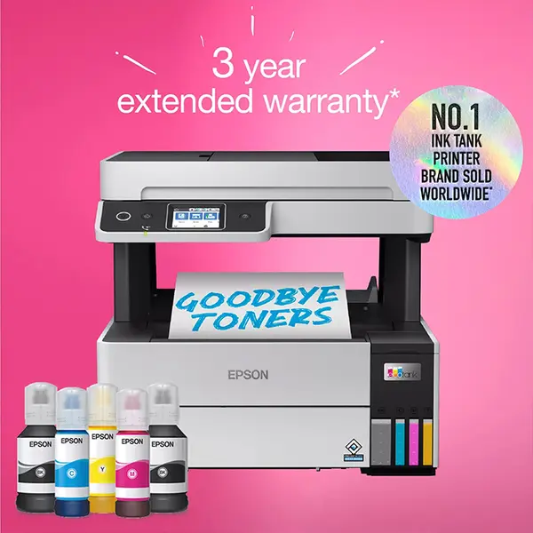 Epson EcoTank L6490 A4 Ink Tank Printer, Print Copy Scan Fax Functions, Automatic Document Feeder, Automatic Duplex Printing, Wi-Fi Ethernet and USB Connectivity, High-Efficiency Business Multifunction Printer
