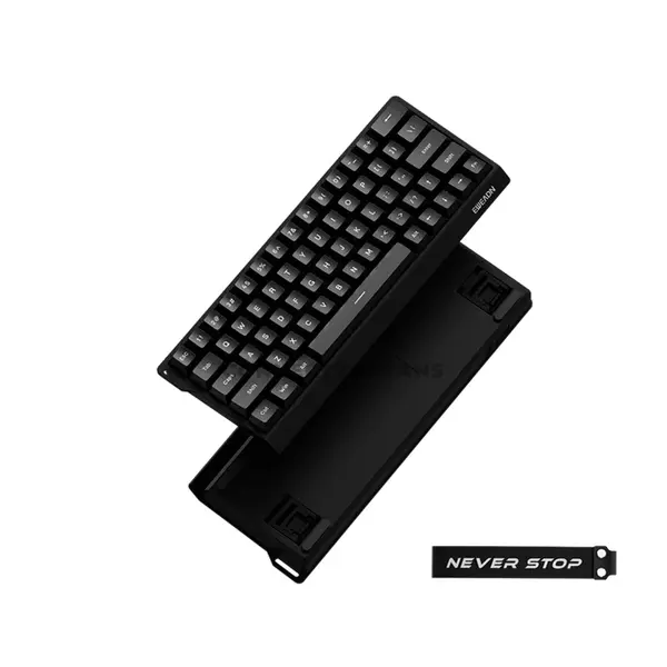 EWEADN DK63 Mechanical Gaming Keyboard Black, Tri-Mode Connectivity, 63-Key Compact Layout, Bluetooth + 2.4GHz Wireless + USB-C Wired Gaming Keyboard