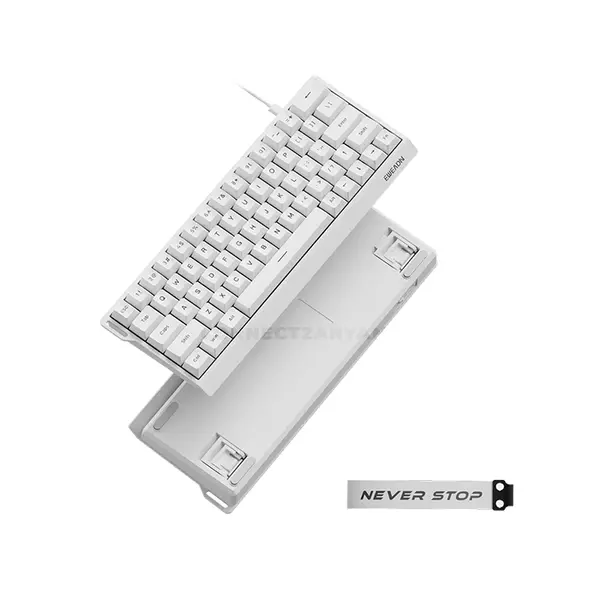 EWEADN DK63 Mechanical Gaming Keyboard White, 63-Key Compact Layout, Wired USB Connectivity, Gaming Keyboard