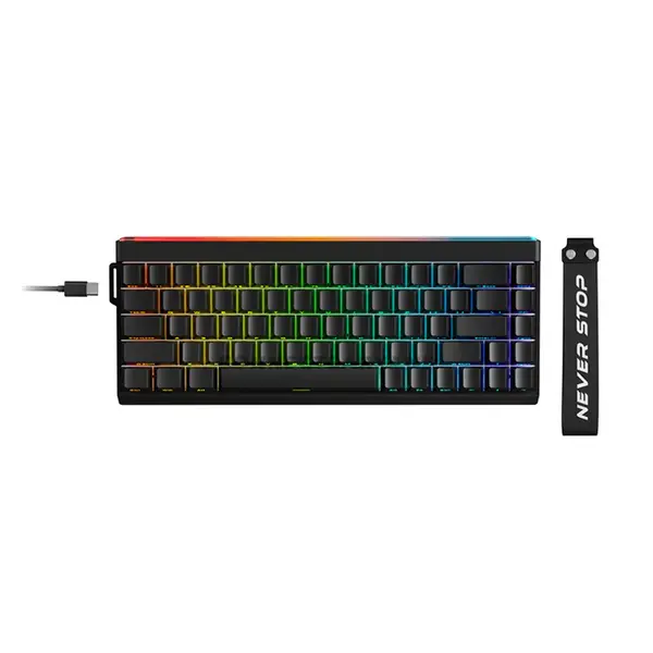 EWEADN DK68 Mechanical Gaming Keyboard Black, 68-Key Compact Layout, Wired USB Connectivity, Space-Saving Gaming Keyboard