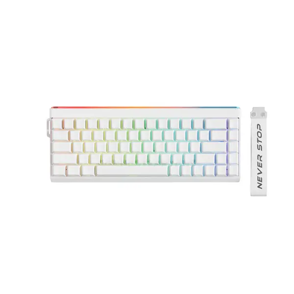 EWEADN DK68 Mechanical Gaming Keyboard White, Tri-Mode Connectivity, 68-Key Compact Layout, Bluetooth + 2.4GHz Wireless + USB-C Wired Gaming Keyboard