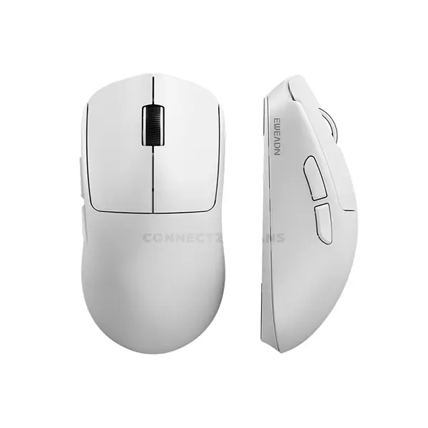 EWEADN E11 Pro Wireless Gaming Mouse White, Tri-Mode Connectivity, Bluetooth + 2.4GHz Wireless + USB-C Wired Gaming Mouse, Lightweight Ergonomic Gaming Mouse