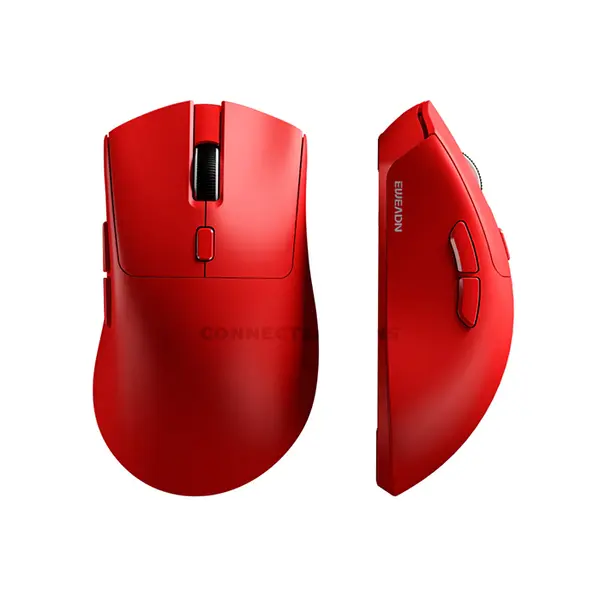 EWEADN E7 Wireless Gaming Mouse Red, Tri-Mode Connectivity, 12800 DPI Optical Sensor, 1000Hz Polling Rate, 65g Lightweight Gaming Mouse
