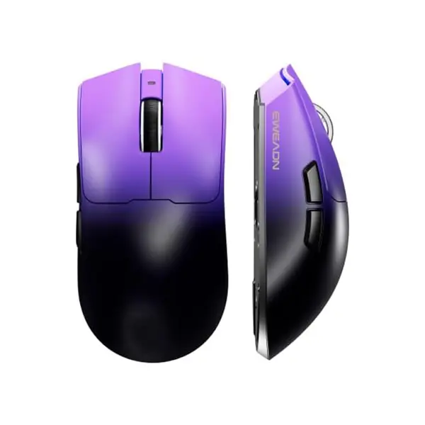 EWEADN S9 Pro Wireless Gaming Mouse Purple, Tri-Mode Connectivity, Bluetooth + 2.4GHz Wireless + USB-C Wired Gaming Mouse, Lightweight Ergonomic Gaming Mouse
