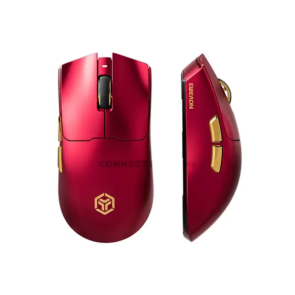 EWEADN S9 Ultra+ Wireless Gaming Mouse Red, Tri-Mode Connectivity, Bluetooth + 2.4GHz Wireless + USB-C Wired Gaming Mouse, Lightweight Ergonomic Gaming Mouse