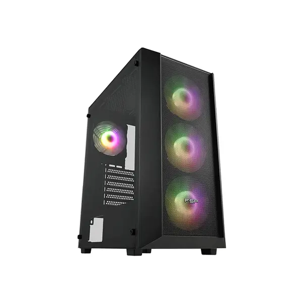 FSP CMT218 Gaming Case with 650W 80 PLUS Bronze Power Supply, Tempered Glass Mid-Tower Chassis, Integrated PSU Design, Gaming PC Case Bundle