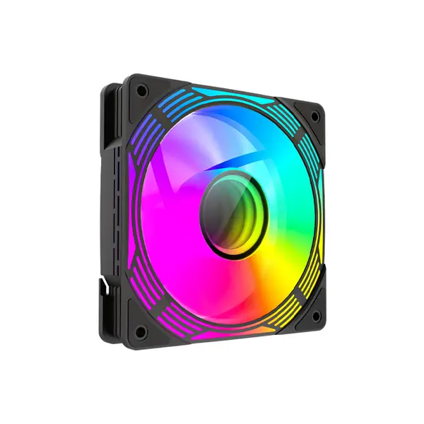 GameMax FN12A-C8I-R Reverse 120mm ARGB Cooling Fan Black Edition, PWM High-Airflow Fan Design, Reverse Blade Configuration, Addressable RGB PC Cooling Fan