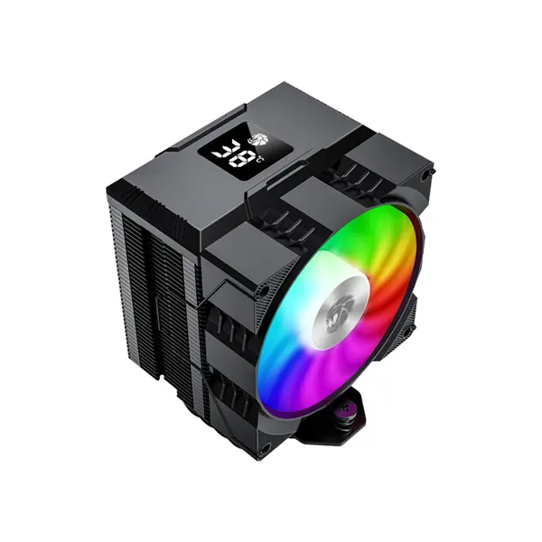 GameMax GAMMA 90 Digital Tower CPU Air Cooler Black Edition, Digital Display Monitoring Design, Tower Heatsink Cooling System, High-Performance CPU Air Cooler