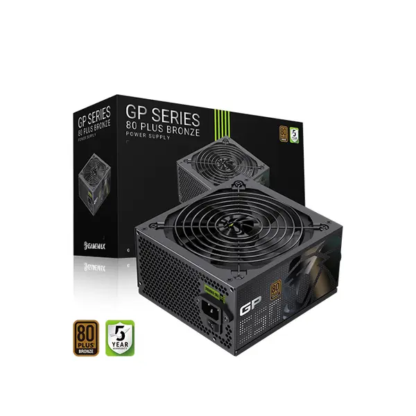 GameMax GP 550B 550W Gaming Power Supply Black Edition, 80 PLUS Bronze Certified Efficiency, Reliable Power Delivery Design, High-Performance ATX PSU for Gaming and Productivity PCs