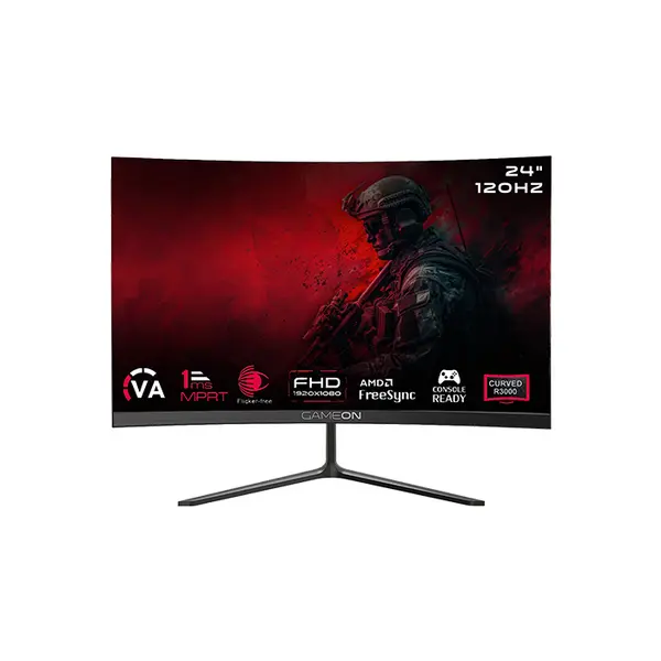 Gameon GOC24F120VA Pro Series 24 Inch FHD 120Hz Curved Gaming Monitor, Full HD Resolution, 120Hz Refresh Rate, Curved High Refresh Rate Gaming Display