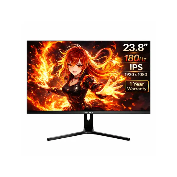GFURY Blaze 24 Inch Flat Full HD 180Hz IPS Gaming Monitor, 1920×1080 Resolution, Fast IPS Panel Technology, High Refresh Rate Esports Gaming Display for Competitive Gaming