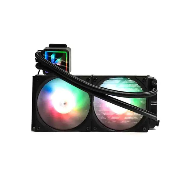 GFURY GF 240 Hurrican 240mm ARGB Liquid CPU Cooler, Black Edition, Dual Fan AIO Water Cooling System with Addressable RGB Lighting