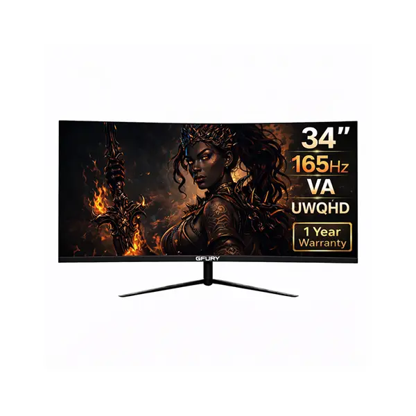GFURY Eclipse 34 Inch Curved UWQHD 165Hz VA RGB Gaming Monitor, 3440×1440 Ultrawide High Refresh Rate Gaming Display
