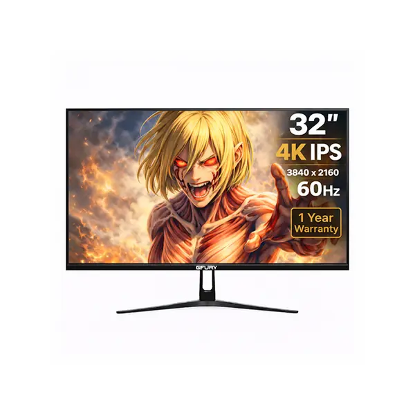 GFURY Titan 32 Inch Flat 4K IPS RGB Gaming Monitor, 3840×2160 Ultra HD Resolution, IPS Panel Technology, RGB Lighting Design, Color Accurate Gaming and Content Creation Display