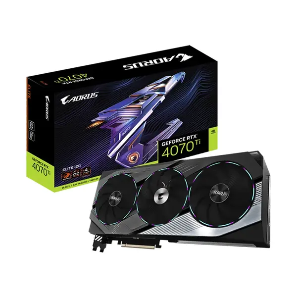 GIGABYTE AORUS GeForce RTX 4070 Ti ELITE 12G Graphics Card, 12GB GDDR6X, 7680 CUDA Cores, 2655MHz Boost Clock, WINDFORCE Triple-Fan Cooling, PCIe 4.0 Graphics Card