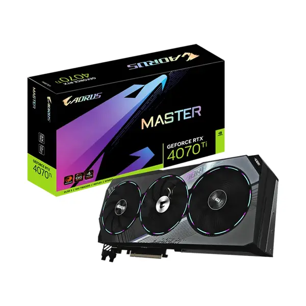 GIGABYTE AORUS GeForce RTX 4070 Ti MASTER 12G Graphics Card, 12GB GDDR6X, 7680 CUDA Cores, 2670MHz Boost Clock, WINDFORCE Triple-Fan Cooling, PCIe 4.0 Graphics Card