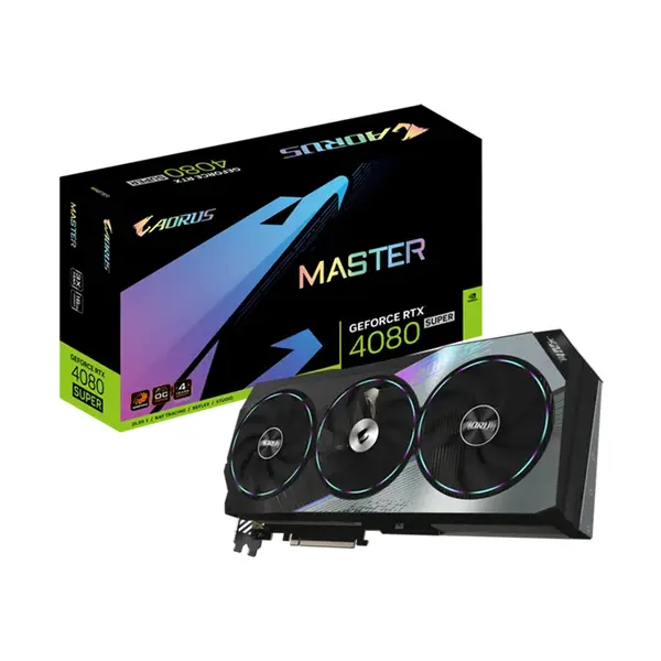 GIGABYTE AORUS GeForce RTX 4080 SUPER MASTER 16G Graphics Card, 16GB GDDR6X, 10240 CUDA Cores, 2625MHz Boost Clock, WINDFORCE Triple-Fan Cooling, PCIe 4.0 Graphics Card