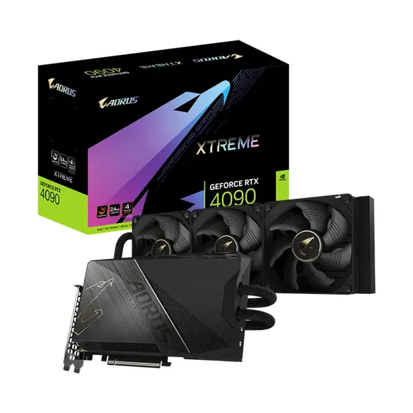 GIGABYTE AORUS GeForce RTX 4090 XTREME WATERFORCE 24G Graphics Card, 24GB GDDR6X, 16384 CUDA Cores, 2565MHz Boost Clock, 360mm AIO Liquid Cooling, PCIe 4.0