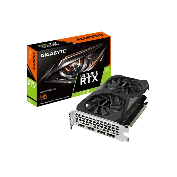 Gigabyte GeForce RTX 3050 WINDFORCE 6GB Graphics Card, 6GB GDDR6 Memory, WINDFORCE Dual Fan Cooling System, NVIDIA Ampere Architecture Gaming GPU