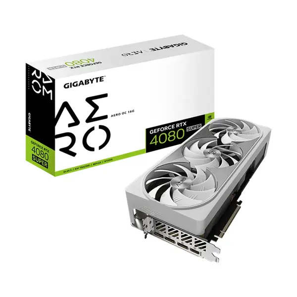 GIGABYTE GeForce RTX 4080 SUPER AERO OC 16G Graphics Card, 16GB GDDR6X, 10240 CUDA Cores, 2595MHz Boost Clock, WINDFORCE Triple-Fan Cooling, PCIe 4.0 Graphics Card