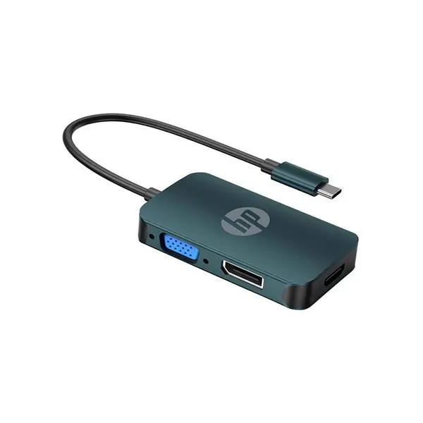 HP DHC-CT200 USB-C to HDMI VGA DP Display Adapter, Multi-Display Connectivity Converter, USB Type-C Video Expansion Hub, Professional Display Output Adapter