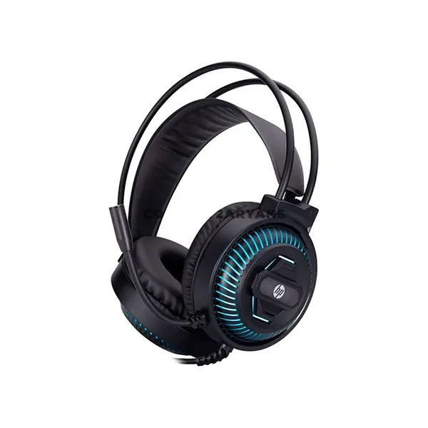 HP DHE-8001 Wired LED Gaming Headset, 50mm Dynamic Drivers, 20Hz–20kHz Stereo Audio, Omnidirectional Microphone, 3.5mm Connectivity & Blue LED Lighting