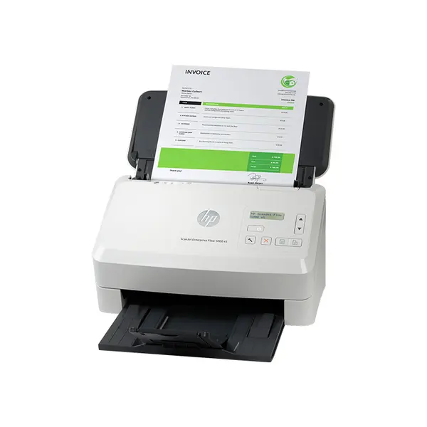 HP ScanJet Enterprise Flow 5000 s5 Document Scanner, Sheet-Fed Duplex Scanning, 600 DPI Optical Resolution, Up to 65 Pages Per Minute, 80-Sheet Automatic Document Feeder, USB 3.0 Connectivity
