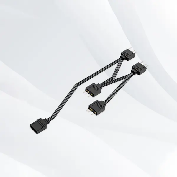 ID-COOLING FS-04 ARGB Splitter Cable, 5V 3-Pin Addressable RGB Hub, Multi-Device Lighting Synchronization, ARGB Expansion Connectivity Accessory