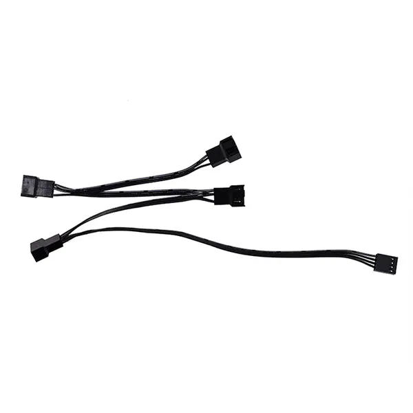 ID-COOLING FS-04 PWM Fan Splitter Cable, 1-to-4 4-Pin PWM Fan Hub, CPU & Case Fan Extension Cable