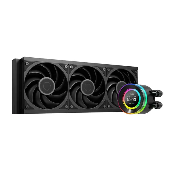 ID-COOLING SL360 V2 PLUS CPU Liquid Cooler, 2.1 Inch 480×480 LCD Display, 2900RPM PWM Pump, 360mm ARGB AIO Liquid Cooler
