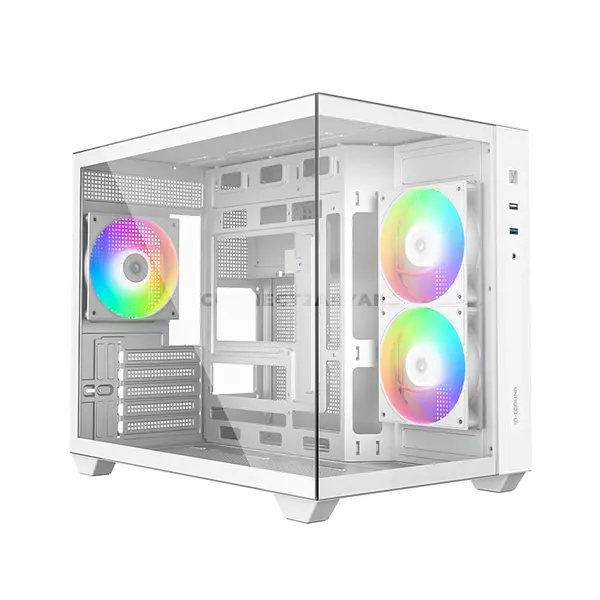 ID-COOLING VIEW 500 ARGB WHITE Micro-ATX PC Case, 407mm GPU Support, 360mm Top Radiator, 3 Pre-Installed 120mm PWM ARGB Fans, 162mm CPU Cooler Clearance, Tempered Glass & ATX PSU Support