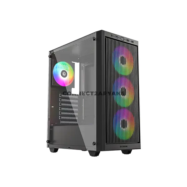 ID-COOLING WARE 310 ARGB Black ATX PC Case, 320mm GPU Support, 360mm Front Radiator, 4 Pre-Installed 120mm Fans, 160mm CPU Cooler Clearance & Tempered Glass Side Panel