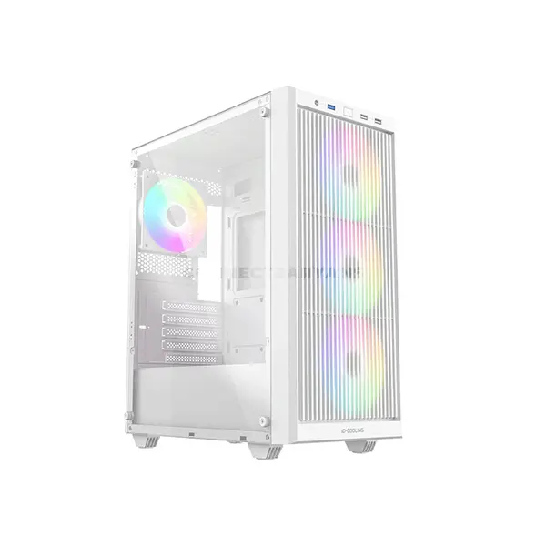ID-COOLING WARE 310 ARGB WHITE ATX PC Case, 320mm GPU Support, 360mm Front Radiator, 4 Pre-Installed 120mm Fans, 160mm CPU Cooler Clearance & Tempered Glass Side Panel