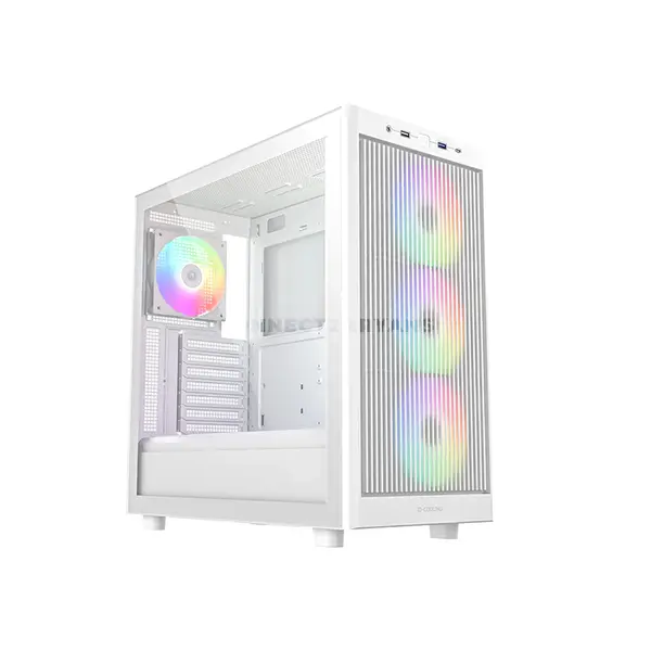 ID-COOLING WARE 510 ARGB WHITE ATX PC Case, 380mm GPU Support, Dual 360mm Radiator Support, 4 Pre-Installed 120mm Fans, 180mm CPU Cooler Clearance, Tempered Glass & USB Type-C Front I/O