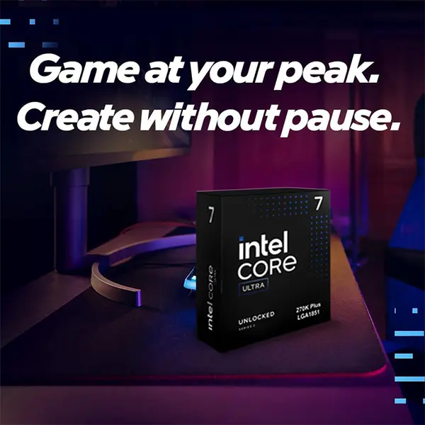 Intel Core Ultra 7 270K Plus Desktop Processor, 24 Cores, 5.5GHz Boost Clock, LGA1851 Socket, 36MB Cache