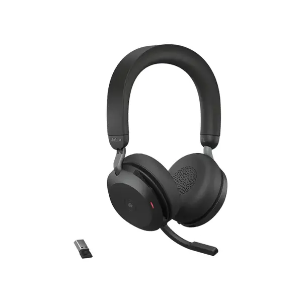 Jabra Evolve2 75 27599-999-999 MS Teams Stereo Professional Wireless Headphone, 40mm Speakers, Advanced ANC, 8-Microphone Technology, Bluetooth 5.2, Jabra Link 390 USB-A Adapter, HearThrough, 30m Range & Up to 36 Hours Battery