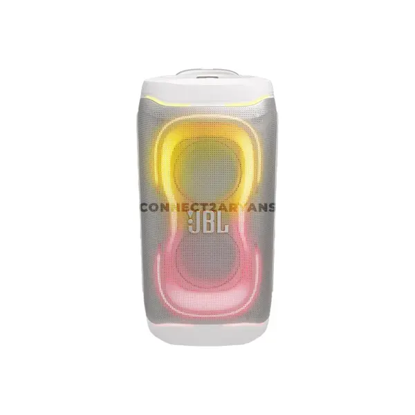 JBL PartyBox 330 White Portable Party Speaker, 280W JBL Sound, AI Sound Boost, Bluetooth 6.0, Adaptive Lightshow, 18-Hour Battery, IPX4 Splashproof, Auracast, Dual Mic & Guitar Inputs, Wheels & Handle