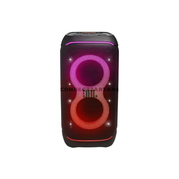 JBL PartyBox Stage 320 Black Portable Party Speaker, 240W RMS JBL Pro Sound, AI Sound Boost, Bluetooth 5.4, Adaptive Lightshow, 18-Hour Battery, IPX4 Splashproof, Auracast, Dual Mic & Guitar Inputs, Wheels & Handle